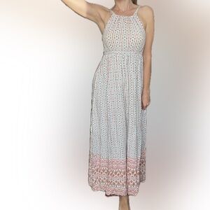 Old Navy Maxi Dress XS with half slip halter string back tie pastel light